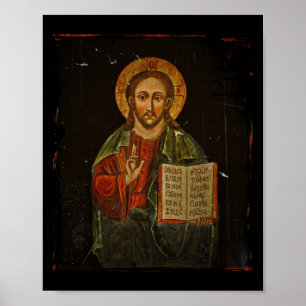 Chrystus Pantokrator Icon (Jezus) Poster