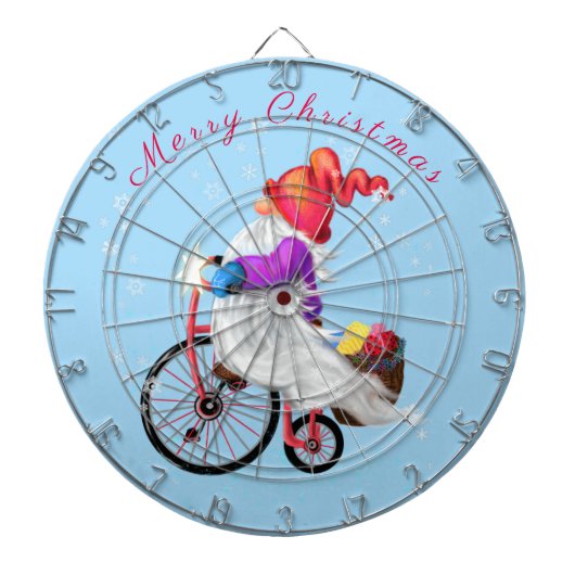Chtistmas Dart Board Happy Gnome met cadeaus Dartbord (Voorkant)