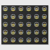 Chub-bee Funny Chubby Bee Pun Dark BG Cadeaupapier (Vlak)