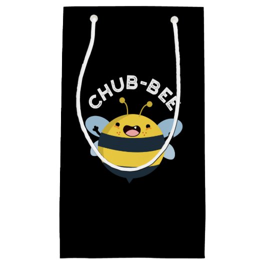 Chub-bee Funny Chubby Bee Pun Dark BG Klein Cadeauzakje (Voorkant)