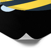 Chub-bee Funny Chubby Bee Pun Dark BG Poster (Hoek)