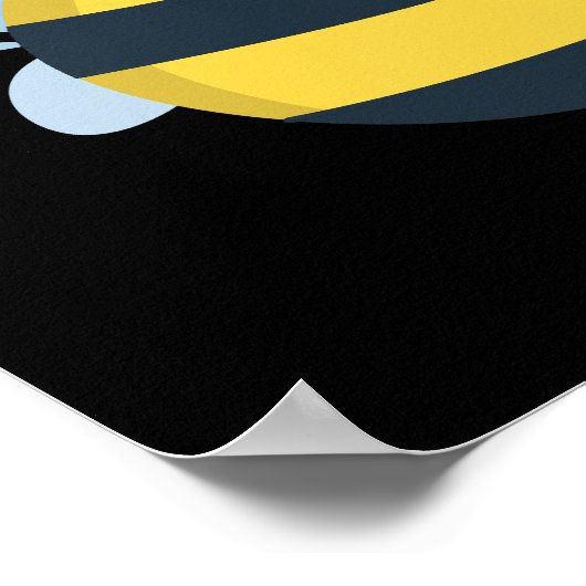Chub-bee Funny Chubby Bee Pun Dark BG Poster (Hoek)