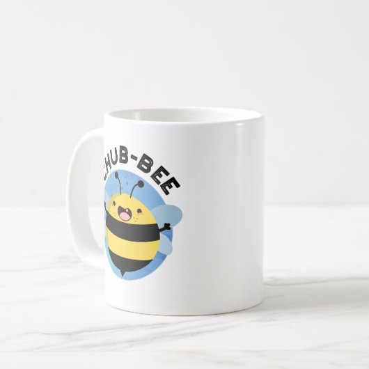 Chub-bee Funny Chubby Bee Pun Koffiemok (Voorkant links)