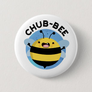 Chub-bee Funny Chubby Bee Pun Ronde Button 5,7 Cm