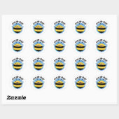 Chub-bee Funny Chubby Bee Pun Ronde Sticker (Vel)