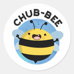 Chub-bee Funny Chubby Bee Pun Ronde Sticker