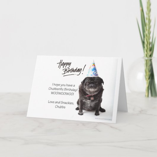 Chubbs The Wampug Birthday Card Kaart (Voorkant)