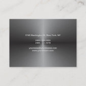 Chubby afgeronde hoek metallic zilver grijs visitekaartje (Achterkant)