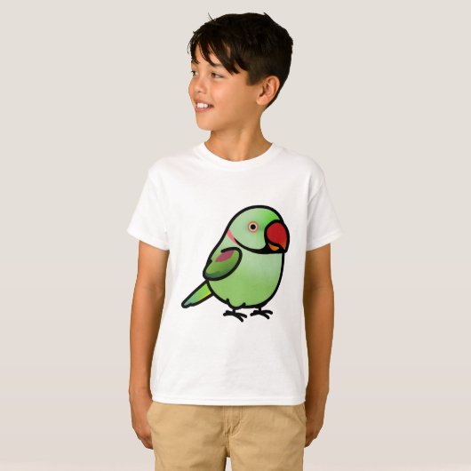 Chubby Alexandrine Indian Ringneck Parakeet T-shirt (Voorkant volledig)