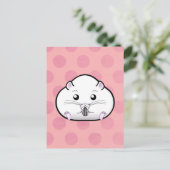 Chubby All White Russian Dwarf Hamster Briefkaart (Staand voorkant)