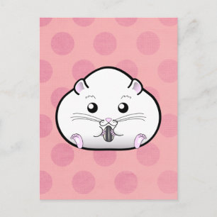 Chubby All White Russian Dwarf Hamster Briefkaart