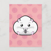 Chubby All White Russian Dwarf Hamster Briefkaart (Voorkant)