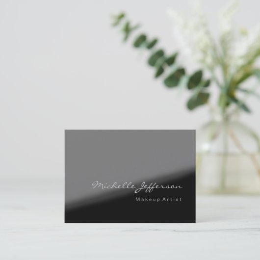 Chubby Artist Gray Black White Visitekaartje (Staand voorkant)