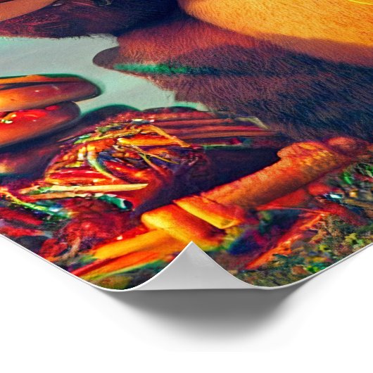 Chubby Beer Eet Cheeseburgers Poster (Hoek)