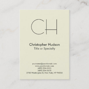 Chubby Beige Trendy Modern Monogram Visitekaartje