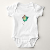 Chubby Bird Peep, Whimsical bird, colorfull Romper (Voorkant)