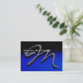 Chubby Black Blue Unique Monogram Visitekaartje (Staand voorkant)