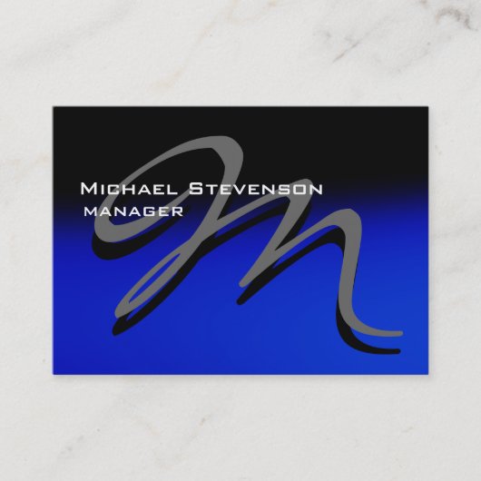 Chubby Black Blue Unique Monogram Visitekaartje (Voorkant)