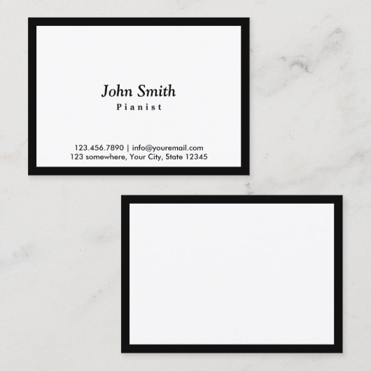 Chubby Black Border Pianist Visitekaartje (Voorkant / Achterkant)
