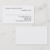 Chubby Black White Attorney in Law Visitekaartje (Voorkant / Achterkant)