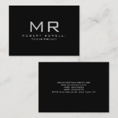 Chubby Black White Grey Monogram Visitekaartje (Voorkant / Achterkant)