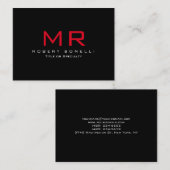 Chubby Black White Red Monogram Visitekaartje (Voorkant / Achterkant)