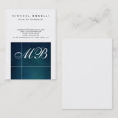 Chubby Blue Script Monogram Witte Visitekaart Visitekaartje (Voorkant / Achterkant)