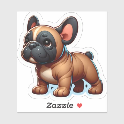 Chubby Brown French Bulldog Puppy Full Body Sticker (Vel)