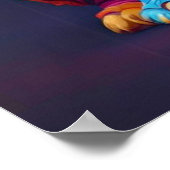 Chubby Bulldog puppy Abstracte look. Muur Art Deco Poster (Hoek)