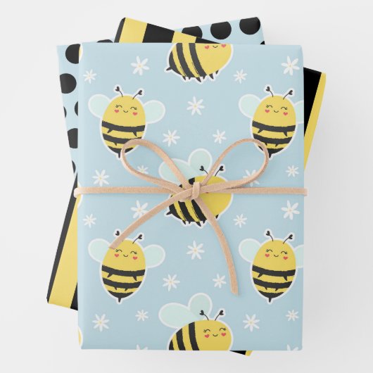 Chubby Bumblebee papierset voor het verpakken van Inpakpapier Vel (In situ)