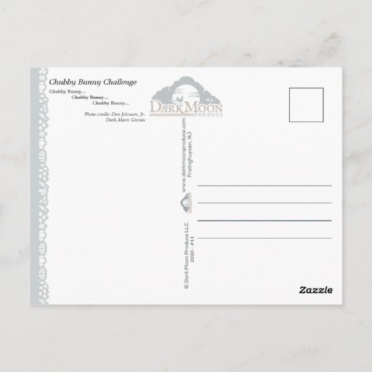 Chubby Bunny Challenge - Briefkaart (Achterkant)