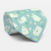 Chubby Bunny Pattern Stropdas (Opgerold)