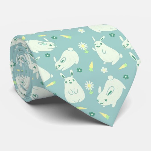 Chubby Bunny Pattern Stropdas (Opgerold)