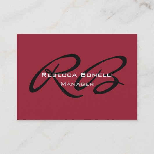 Chubby Calligraphy Monogram Visitekaartje (Voorkant)
