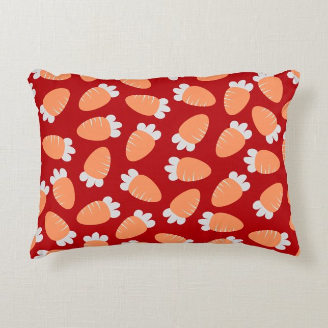 Chubby Carrots Red Accent Kussen (Voorkant)