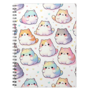 Chubby Cartoon Cat Collectie met harten Notitieboek
