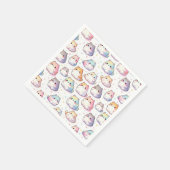 Chubby Cartoon Cat Collectie met harten Servet (Hoek)