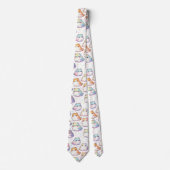 Chubby Cartoon Cat Collectie met harten Stropdas (Voorkant)