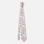 Chubby Cartoon Cat Collectie met harten Stropdas (Achterkant)