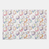 Chubby Cartoon Cat Collectie met harten Theedoek (Horizontaal)