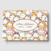 Chubby Cartoon Cat Collection With Hearts Gastenboek (Voorkant)