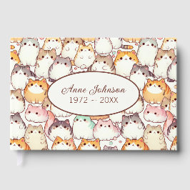 Chubby Cartoon Cat Collection With Hearts Gastenboek