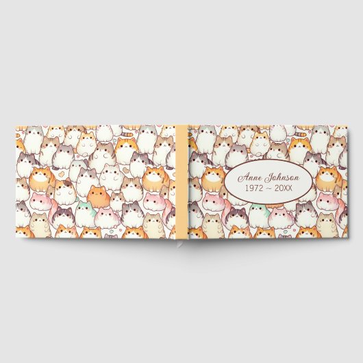 Chubby Cartoon Cat Collection With Hearts Gastenboek (Volledig)