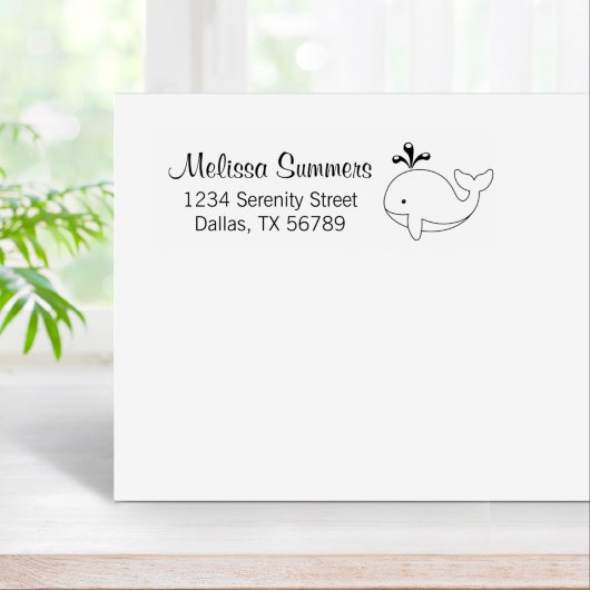 Chubby Cartoon Whale Adres Rubberstempel