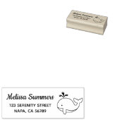 Chubby Cartoon Whale Adres Rubberstempel (Gestempeld)