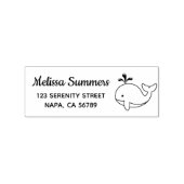 Chubby Cartoon Whale Adres Rubberstempel (Afrduk)