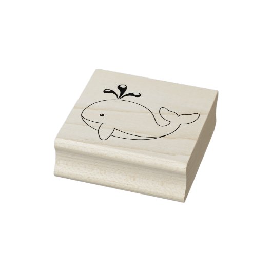 Chubby Cartoon Whale Rubberstempel (Stempel)