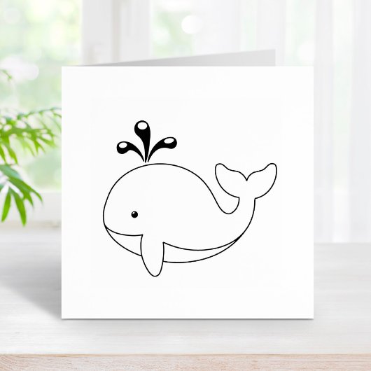 Chubby Cartoon Whale Rubberstempel