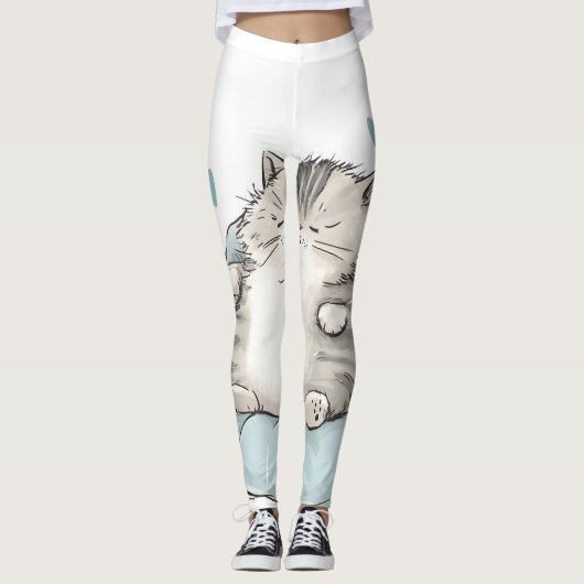 Chubby Cat Chill Vibes Leggings (Voorkant)