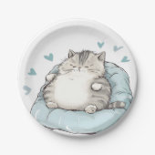 Chubby Cat Chill Vibes Papieren Bordje (Voorkant)